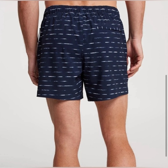 VRST Men 5” Resort Print Shorts Brief Navy Sand Washed Stripe Size Medium - Picture 3 of 15